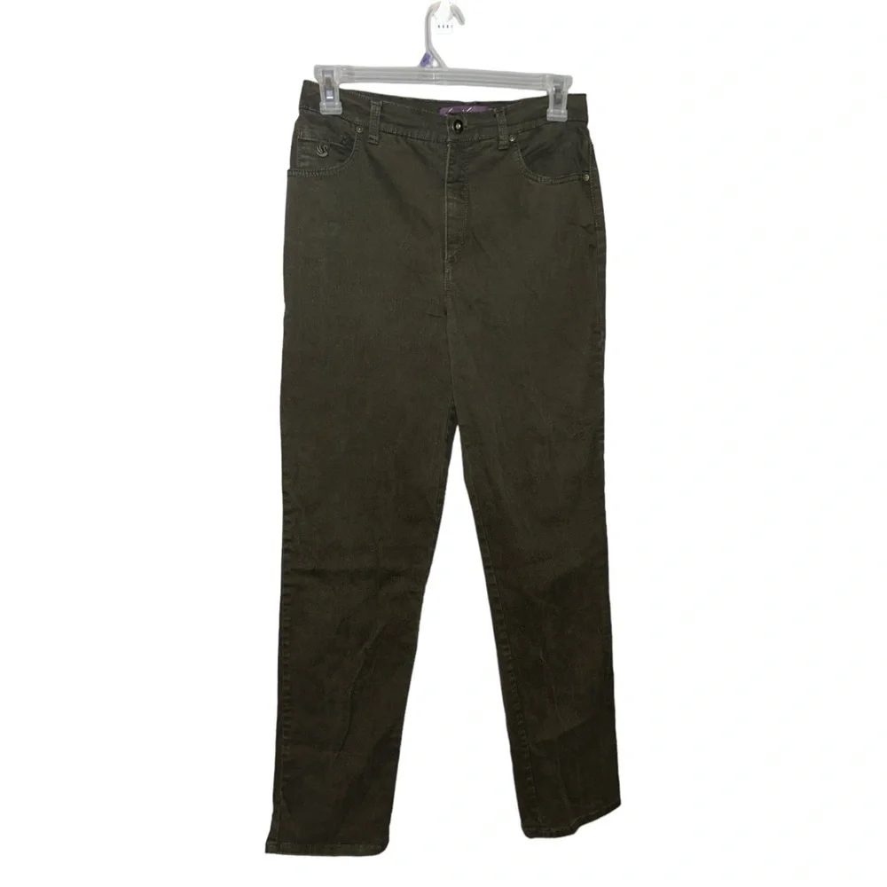 Gloria Vanderbilt Long Length Olive Green Missy Jeans